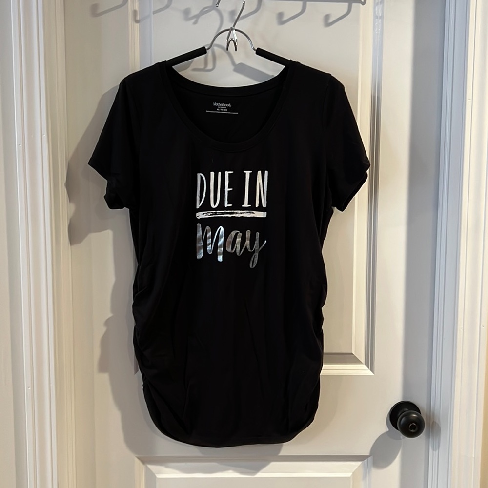 Motherhood “Due In May” short sleeve shirt